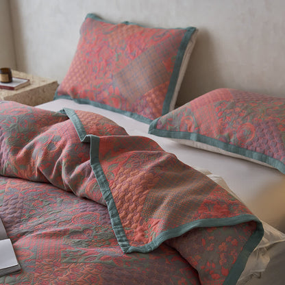 Couette de style rétro à motif floral en gaze de coton