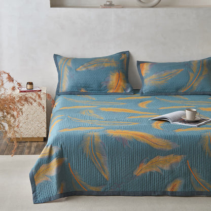 Couette luxueuse et respirante en gaze de coton avec plumes