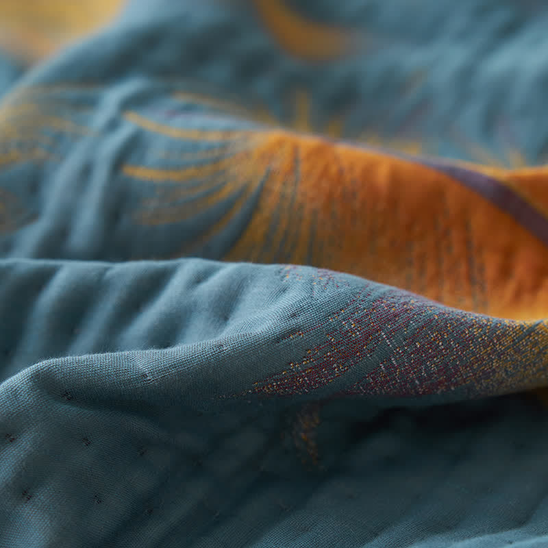 Couette luxueuse et respirante en gaze de coton avec plumes