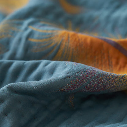 Couette luxueuse et respirante en gaze de coton avec plumes