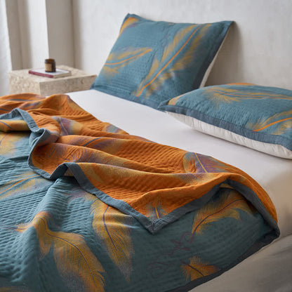 Couette luxueuse et respirante en gaze de coton avec plumes