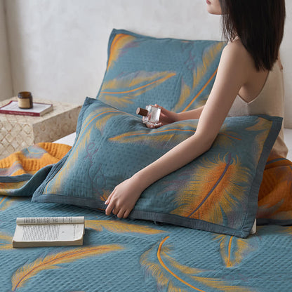 Couette luxueuse et respirante en gaze de coton avec plumes