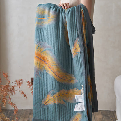 Couette luxueuse et respirante en gaze de coton avec plumes
