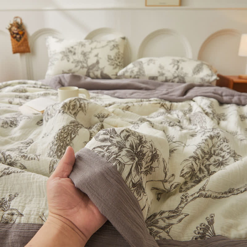 Couette légère en gaze de coton pur de style campagnard