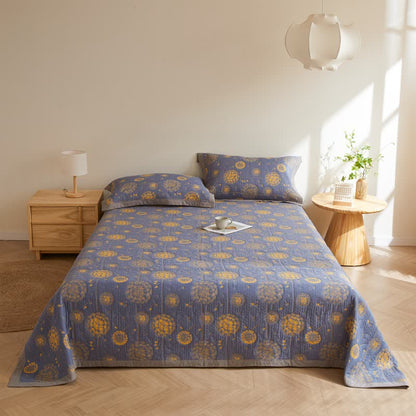 Couette douce et rustique en gaze de coton avec motif pissenlit