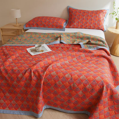 Élégante couette en gaze de coton avec queue de paon