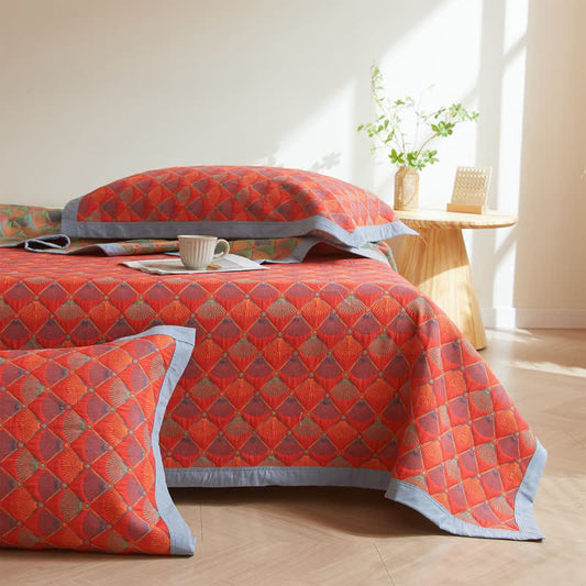 Élégante couette en gaze de coton avec queue de paon