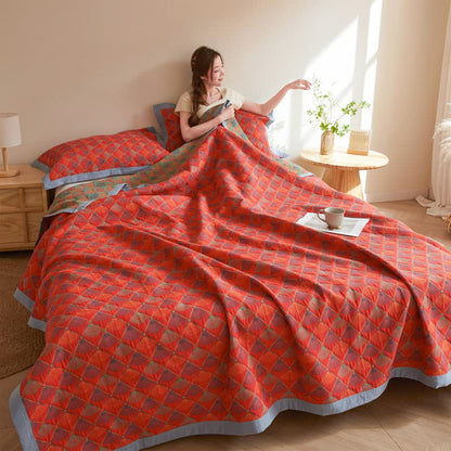 Élégante couette en gaze de coton avec queue de paon
