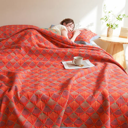 Élégante couette en gaze de coton avec queue de paon