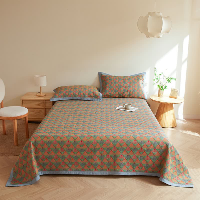 Élégante couette en gaze de coton avec queue de paon