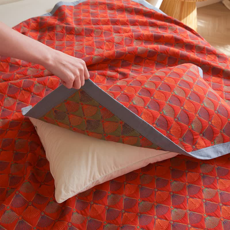 Élégante couette en gaze de coton avec queue de paon