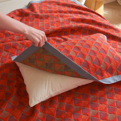 Élégante couette en gaze de coton avec queue de paon