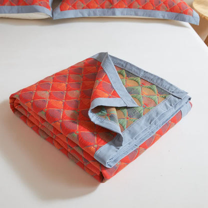 Élégante couette en gaze de coton avec queue de paon