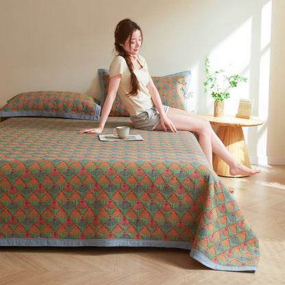 Élégante couette en gaze de coton avec queue de paon