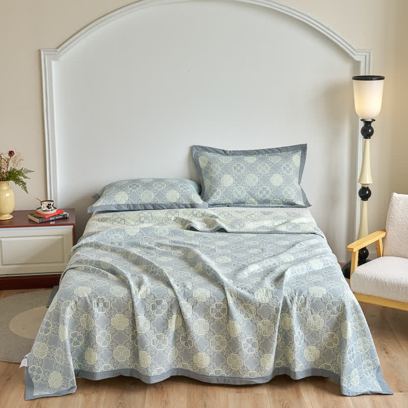 Couette d'été en gaze de coton avec trèfle à quatre feuilles