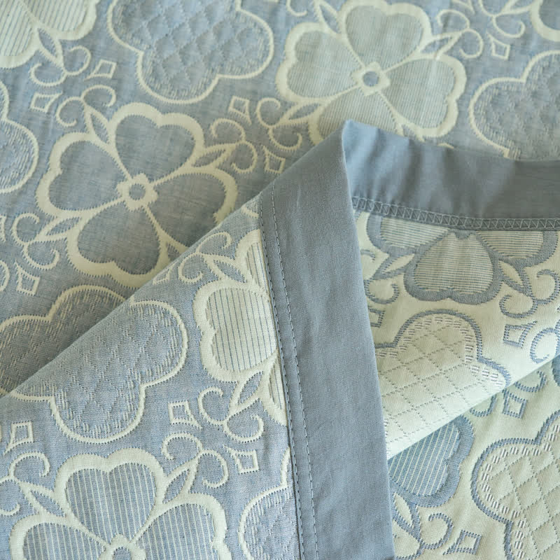 Couette d'été en gaze de coton avec trèfle à quatre feuilles