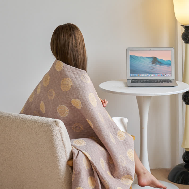 Élégante couette d'été en gaze de coton en forme de citrouille