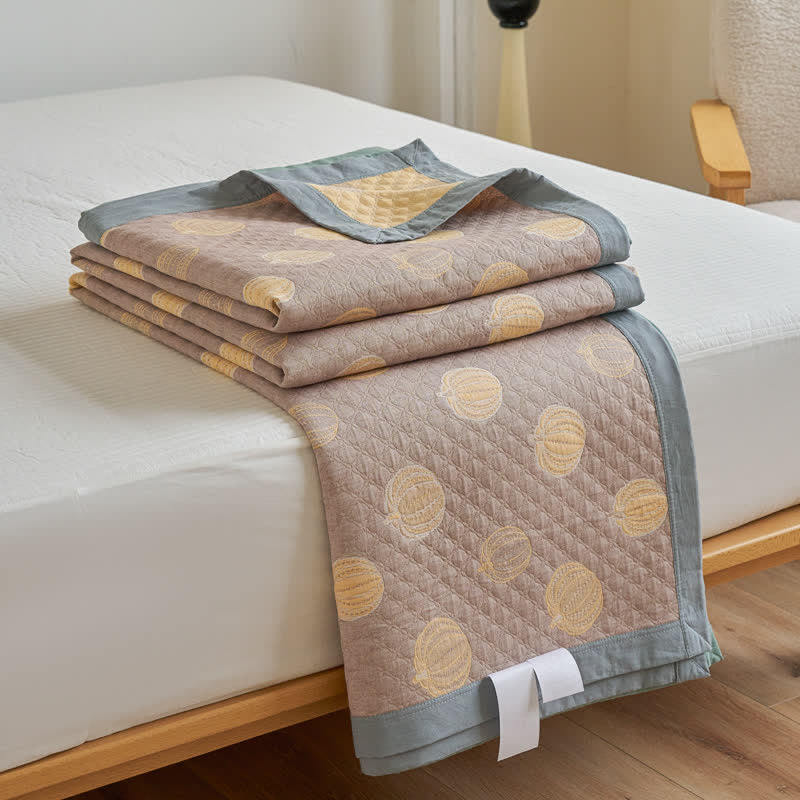 Élégante couette d'été en gaze de coton en forme de citrouille