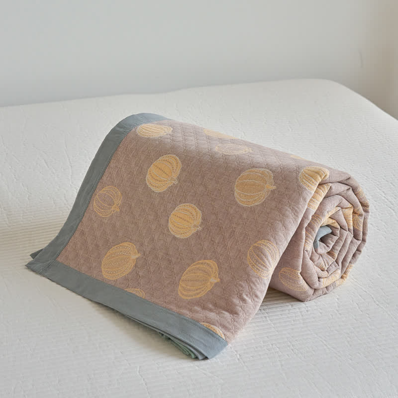 Élégante couette d'été en gaze de coton en forme de citrouille