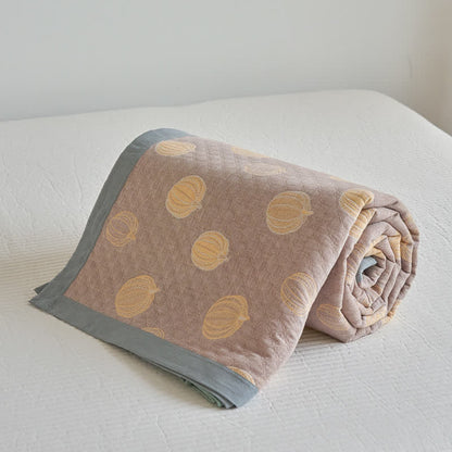 Élégante couette d'été en gaze de coton en forme de citrouille