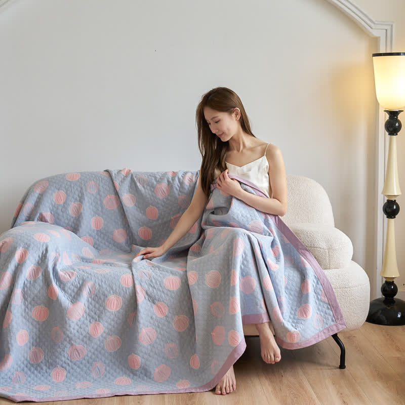 Élégante couette d'été en gaze de coton en forme de citrouille