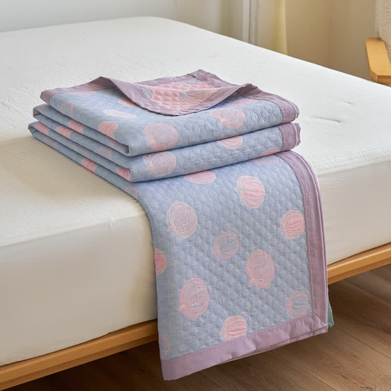 Élégante couette d'été en gaze de coton en forme de citrouille