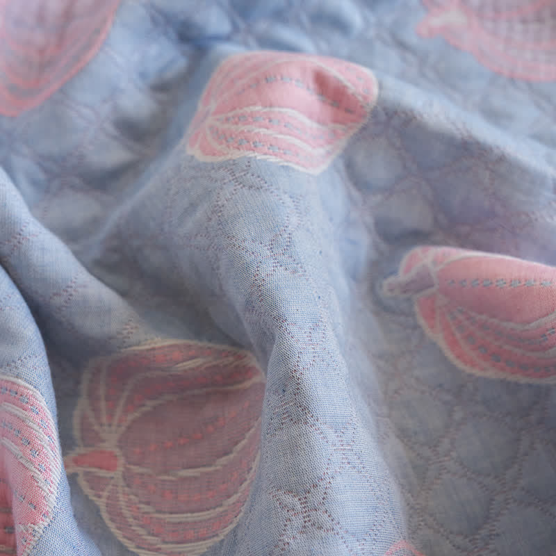 Élégante couette d'été en gaze de coton en forme de citrouille