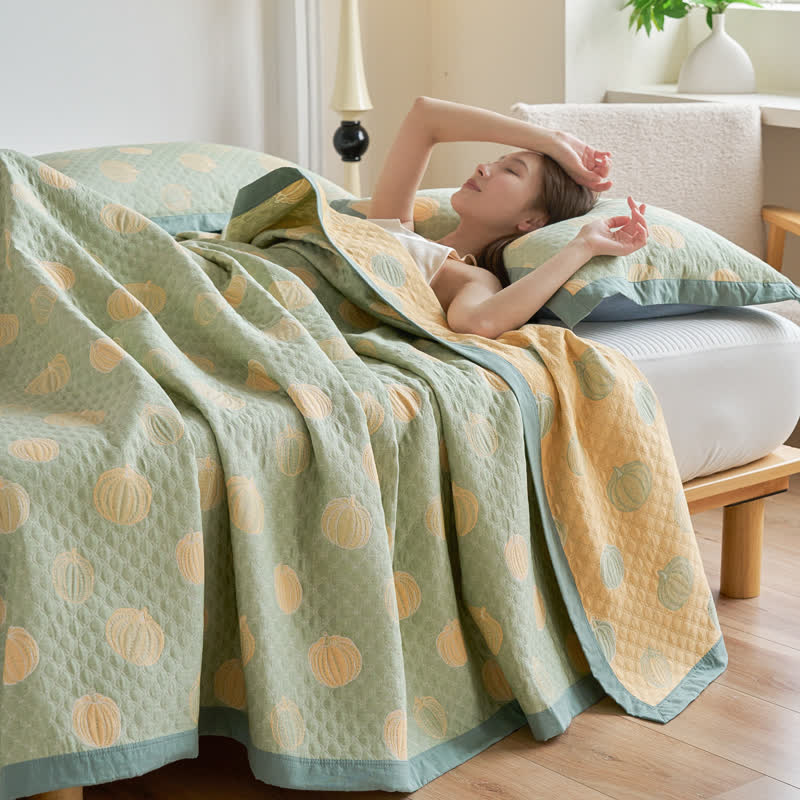 Élégante couette d'été en gaze de coton en forme de citrouille