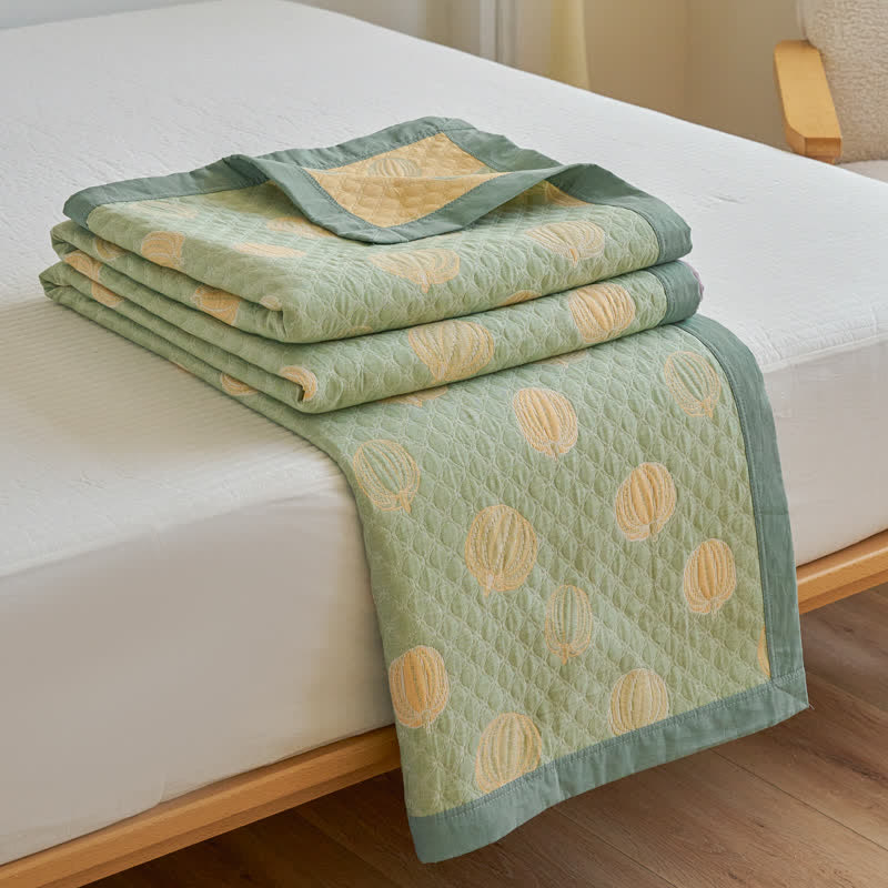 Élégante couette d'été en gaze de coton en forme de citrouille