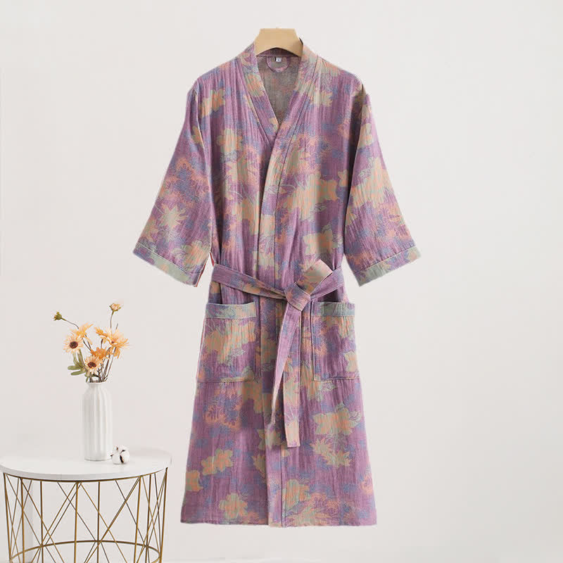 Peignoirs et kimonos en gaze de coton à motifs floraux