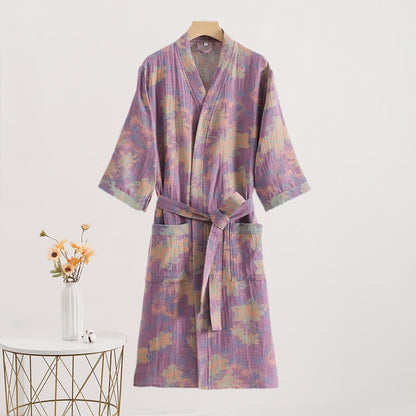 Peignoirs et kimonos en gaze de coton à motifs floraux