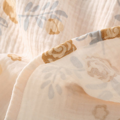 Ensemble pyjama rustique en gaze de coton à motif rose