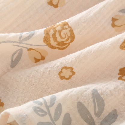 Ensemble pyjama rustique en gaze de coton à motif rose
