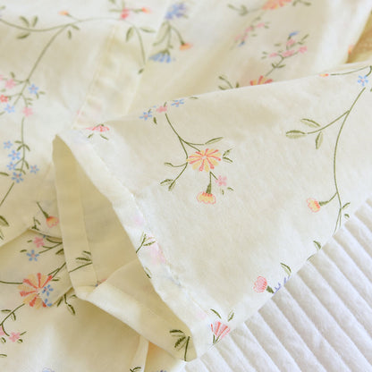 Ensemble pyjama kimono en gaze de coton fleuri