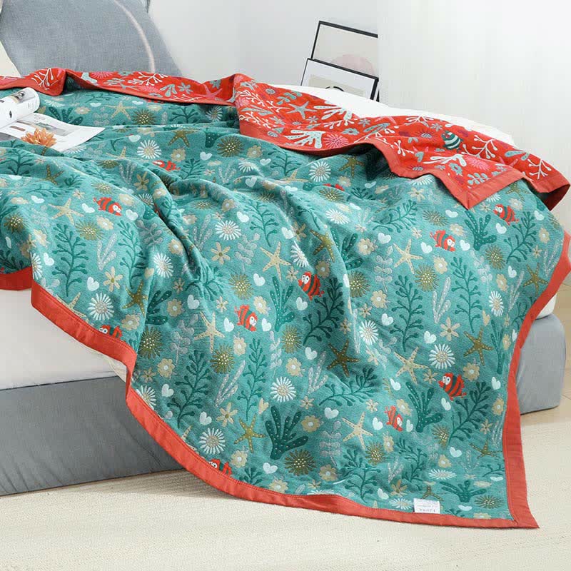 Couvre-lit réversible vintage Ownkoti, couette douce à motif floral