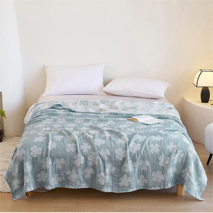 Couette d'été en gaze de coton avec trèfle à quatre feuilles