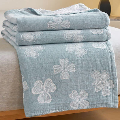 Couette d'été en gaze de coton avec trèfle à quatre feuilles