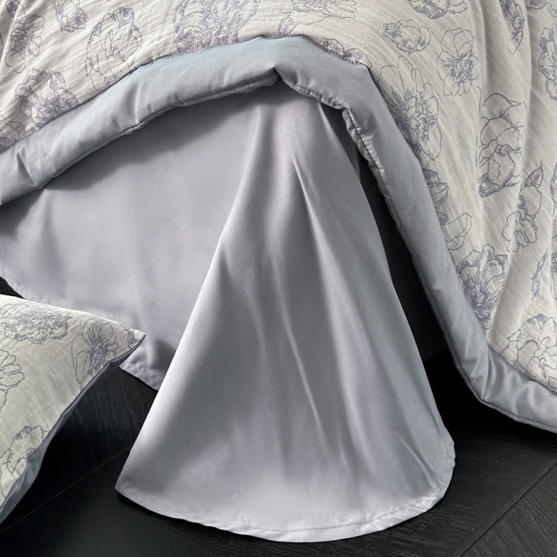 Literie d'été luxueuse en gaze de coton à motifs floraux