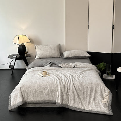 Linge de lit jacquard respirant en gaze de coton avec motif marguerite