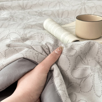 Linge de lit jacquard respirant en gaze de coton avec motif marguerite