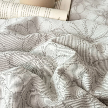 Linge de lit jacquard respirant en gaze de coton avec motif marguerite