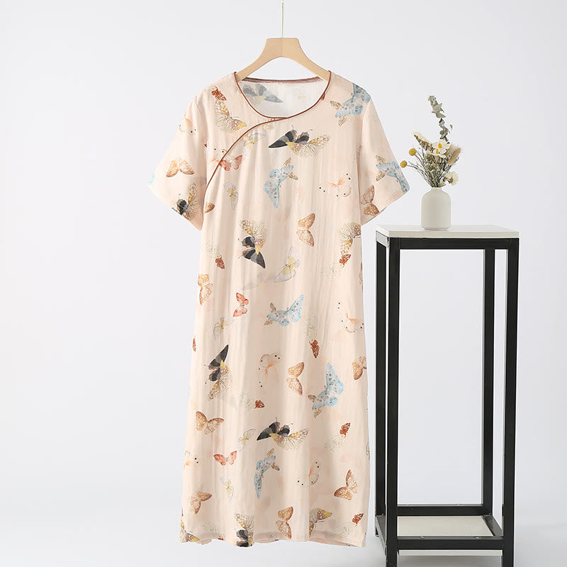 Chemise de nuit d'été Country Butterfly en fibre de bambou