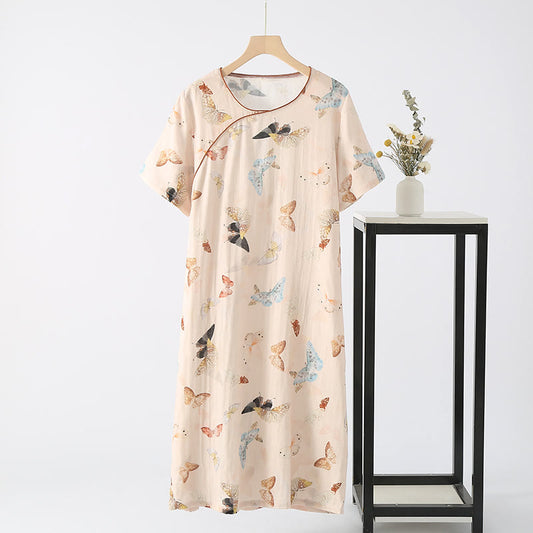 Chemise de nuit d'été Country Butterfly en fibre de bambou