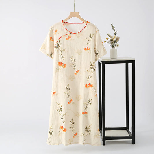 Chemise de nuit d'été en fibre de bambou Persimmon