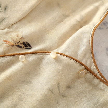 Chemise de nuit d'été douce et rurale en fibre de bambou
