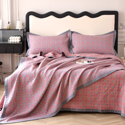 Couette jacquard en coton biologique au style floral
