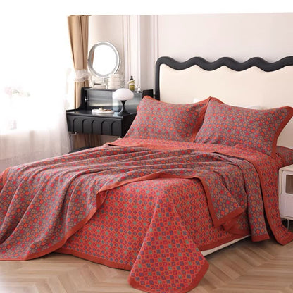 Couette jacquard en coton biologique au style floral