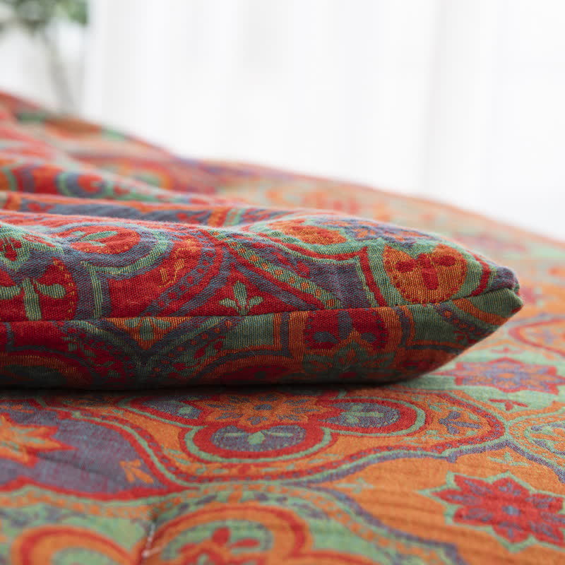 Linge de lit double épaisseur en gaze de coton biologique au style rétro