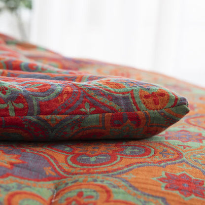 Linge de lit double épaisseur en gaze de coton biologique au style rétro