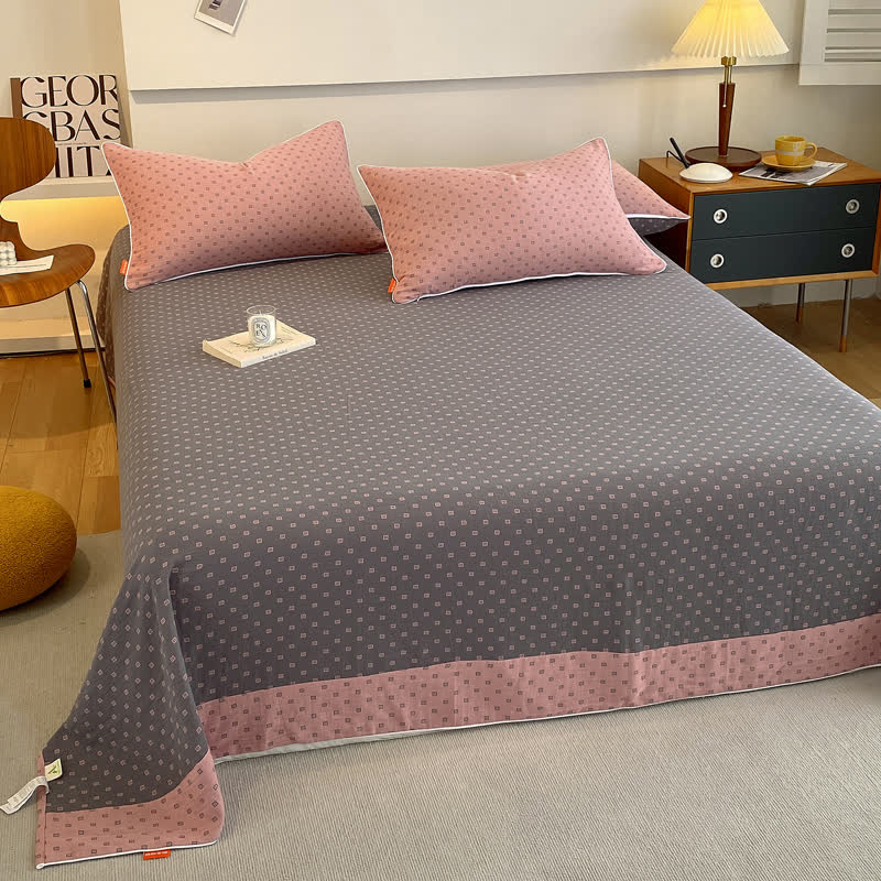 Couette légère en gaze de coton à imprimé carré